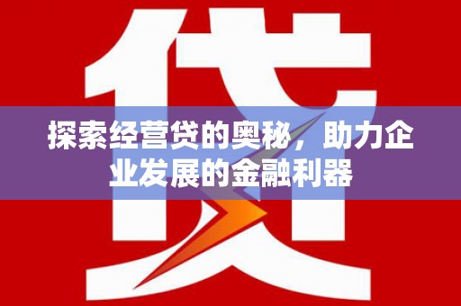 嘉荫探索经营贷的奥秘，助力企业发展的金融利器