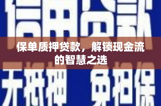 嘉荫保单质押贷款，解锁现金流的智慧之选
