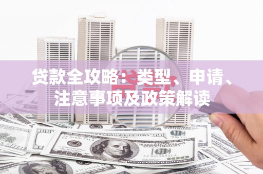 嘉荫贷款全攻略：类型、申请、注意事项及政策解读